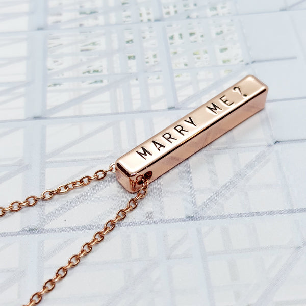 3 cm Bar Necklace (max 9 characters)