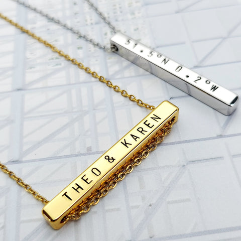 4 cm Bar Necklace (max 13 characters)