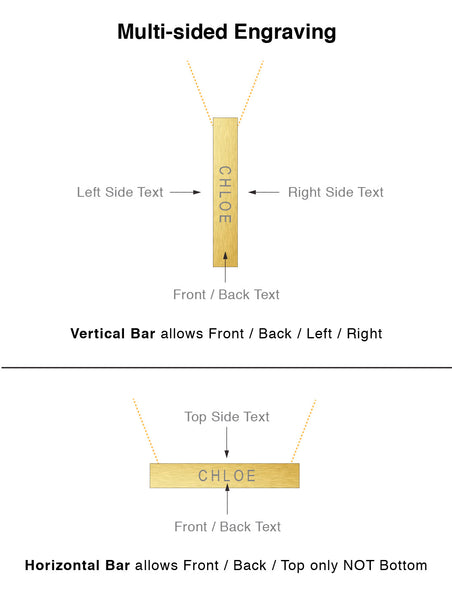 2 cm Bar Necklace (max 5 characters)